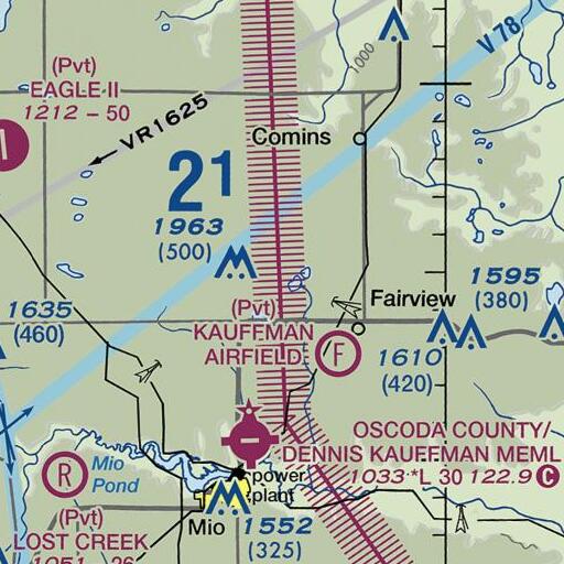 FAA VFR chart of Horseshoe Lake, MI