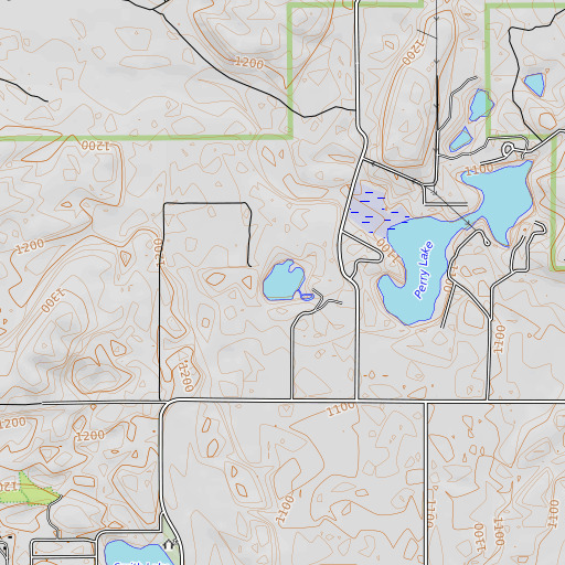 OpenTopoMap map of Horseshoe Lake, MI