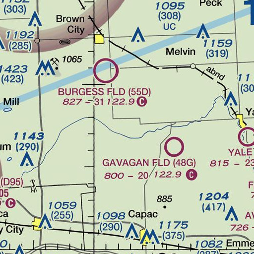 FAA VFR chart of Root Drain, MI