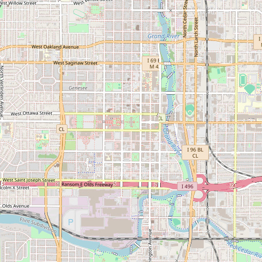 OpenStreetMap map of Lansing, MI