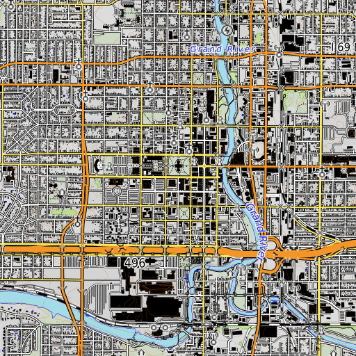 OpenTopoMap map of Lansing, MI