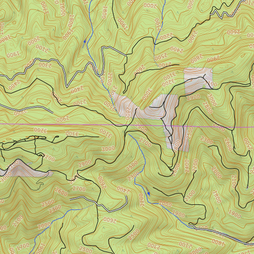 OpenTopoMap map of Gunsight Pass, OR