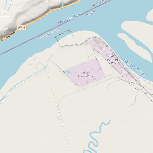 OpenStreetMap map of Beaver Generating Plant, OR