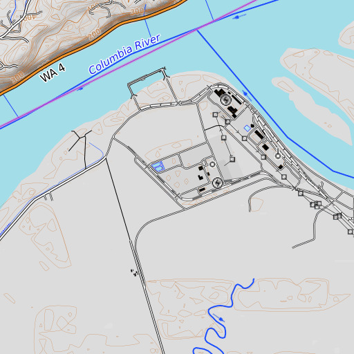 OpenTopoMap map of Beaver Generating Plant, OR