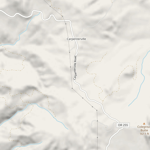 OpenStreetMap map of Burnt Hill Summit, OR