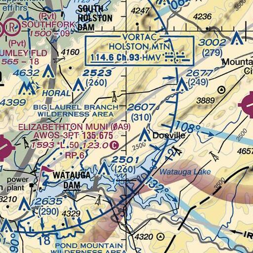 FAA VFR chart of Robinson Branch, TN