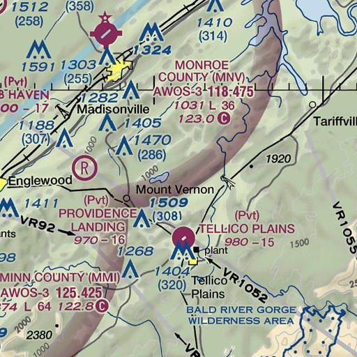 FAA VFR chart of Robinson Point, TN