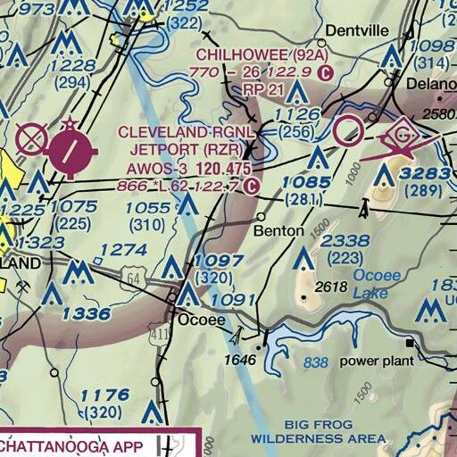 FAA VFR chart of Rock Branch, TN