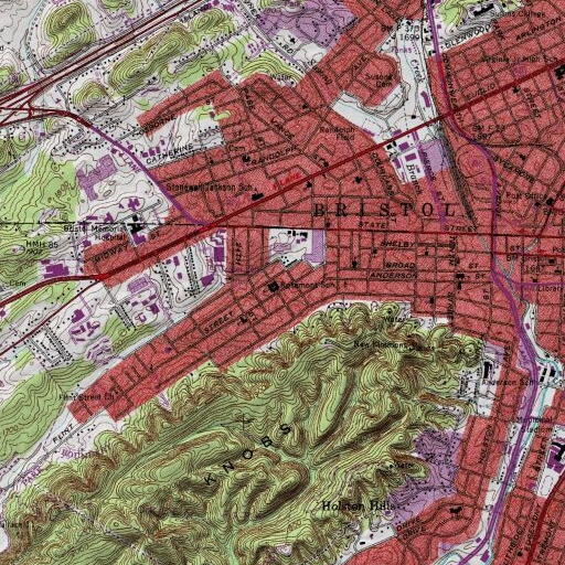 USGS 24K topo map of Rosemont School, TN