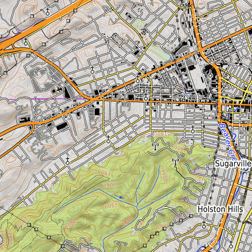 OpenTopoMap map of Rosemont School, TN