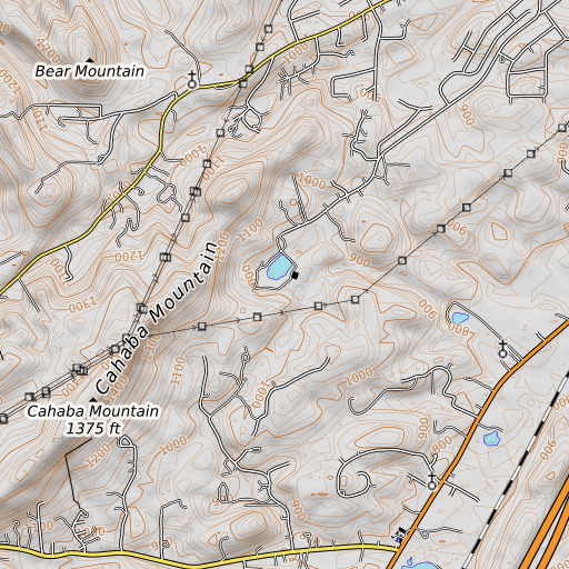 OpenTopoMap map of Camp Utopia, AL