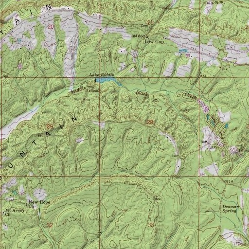 USGS 24K topo map of Coal Mountain, AL