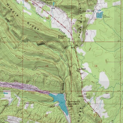 USGS 24K topo map of Dry Creek, AL