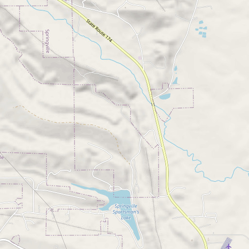 OpenStreetMap map of Dry Creek, AL