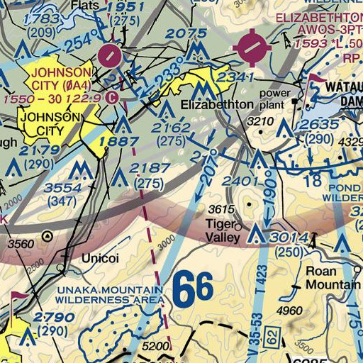 FAA VFR chart of Little Mountain, TN