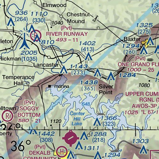 FAA VFR chart of Hellum Hollow, TN