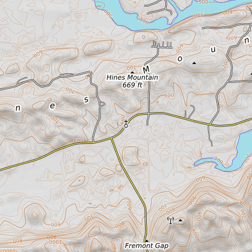 OpenTopoMap map of Oldham Chapel, AL