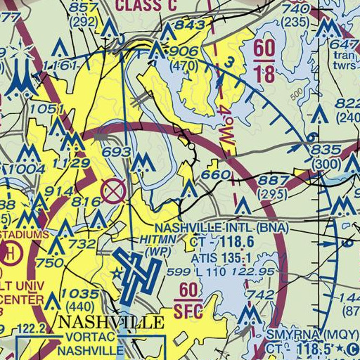 FAA VFR chart of Hermitage Elementary School, TN