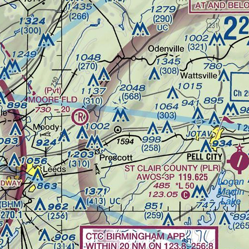 FAA VFR chart of Stragglers Point, AL
