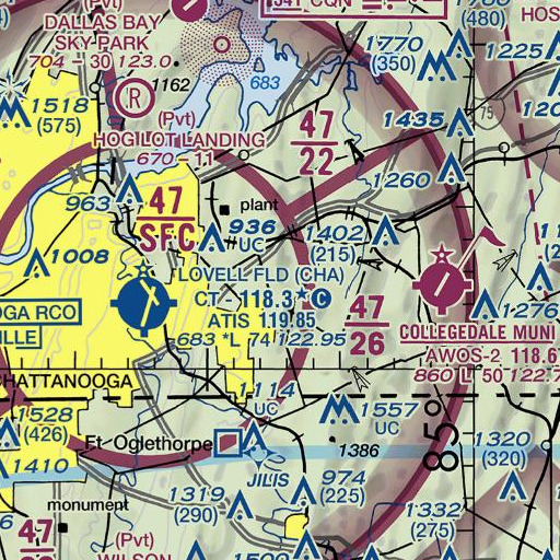 FAA VFR chart of Willie Moore Prospect, TN