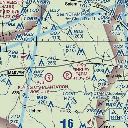 FAA VFR chart of Dixie Junior High School, AL