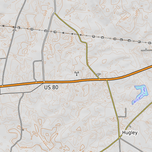 OpenTopoMap map of Dixie Junior High School, AL