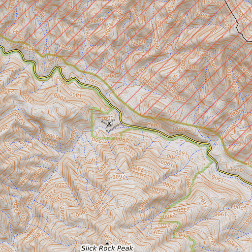OpenTopoMap map of Negro Fork Nacimiento River, CA