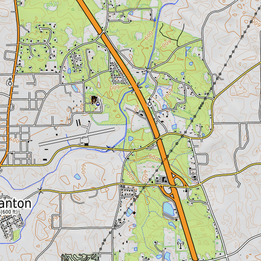 OpenTopoMap map of Clanton Division, AL