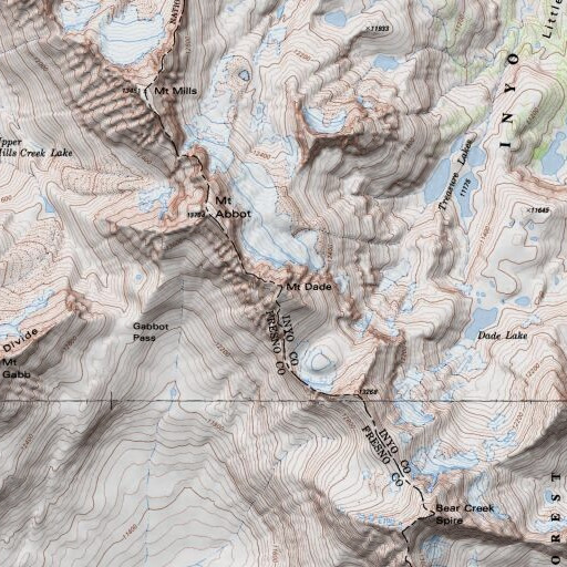 USGS 24K topo map of Mount Dade, CA