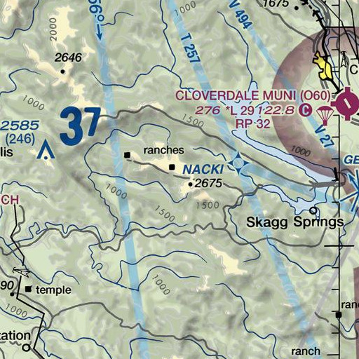 FAA VFR chart of Lookout Rock, CA