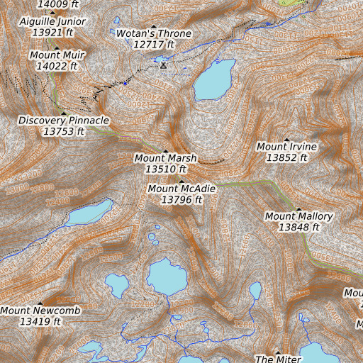 OpenTopoMap map of Mount McAdie, CA