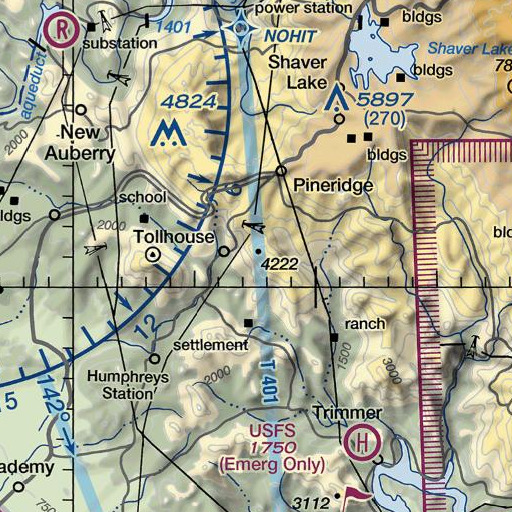 FAA VFR chart of Burrough Mountain, CA