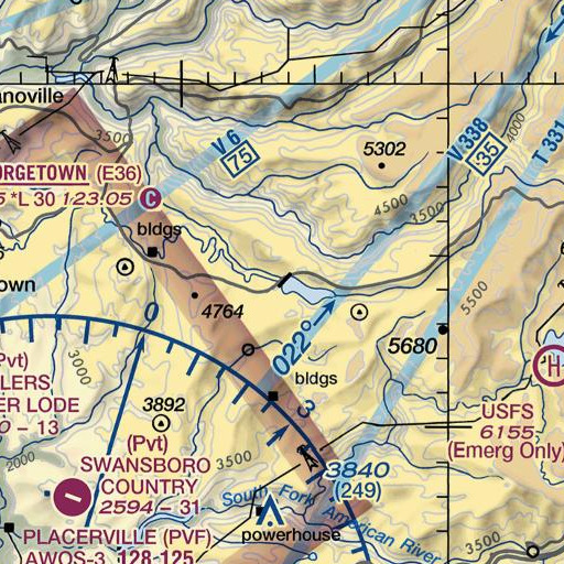 FAA VFR chart of Mark Edson Dam, CA