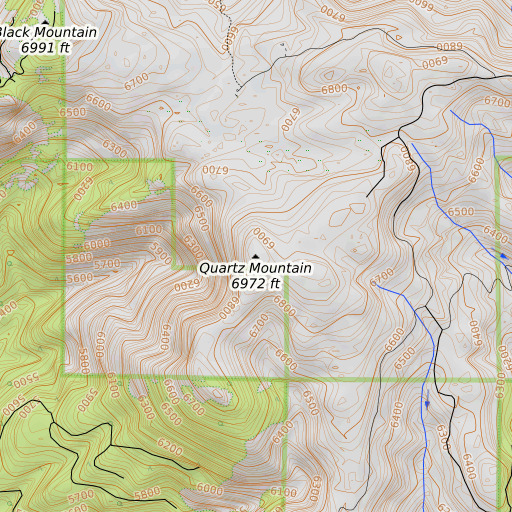 OpenTopoMap map of Quartz Mountain, CA
