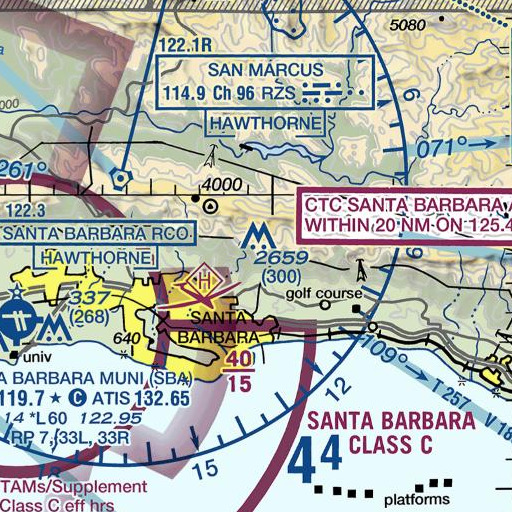 FAA VFR chart of KSBL-FM (Carpinteria), CA