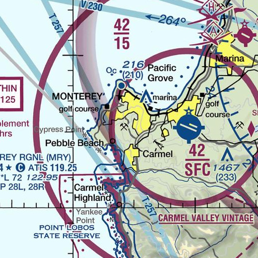 FAA VFR chart of KSPB-FM (Pebble Beach), CA