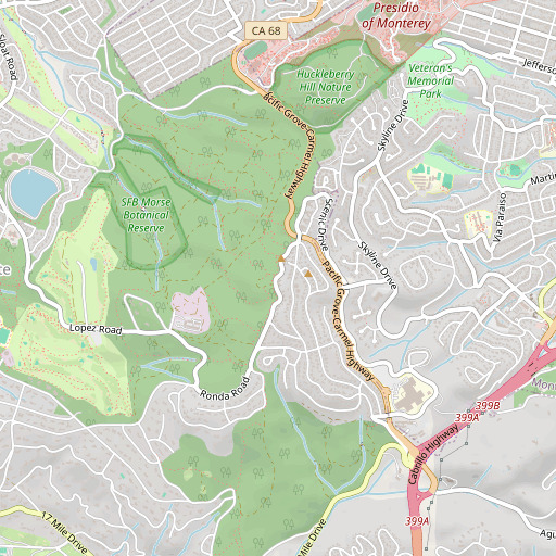 OpenStreetMap map of KSPB-FM (Pebble Beach), CA