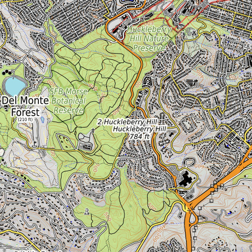 OpenTopoMap map of KSPB-FM (Pebble Beach), CA
