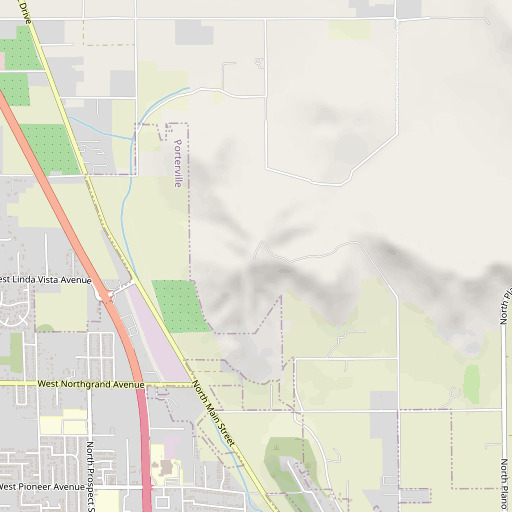 OpenStreetMap map of KIOO-FM (Porterville), CA