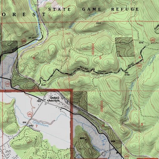 USGS 24K topo map of KNLF-FM (Quincy), CA