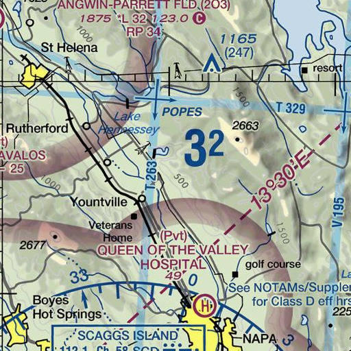 FAA VFR chart of KVYN-FM (St. Helena), CA