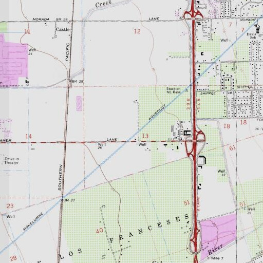 USGS 24K topo map of KJOY-FM (Stockton), CA