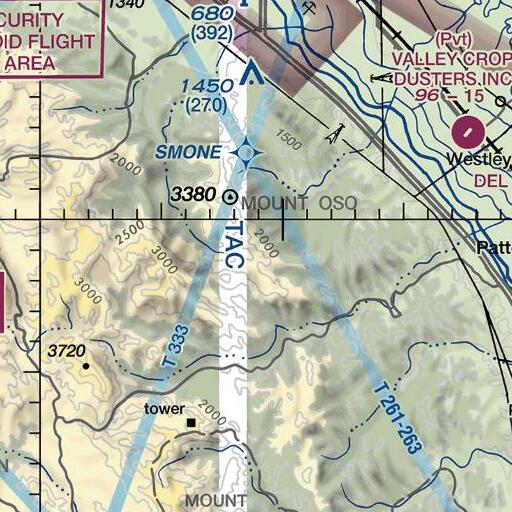 FAA VFR chart of KUOP-FM (Stockton), CA