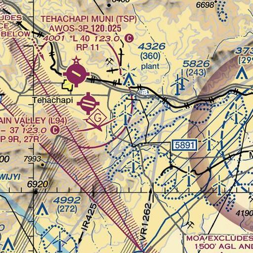 FAA VFR chart of KTPI-FM (Tehachapi), CA