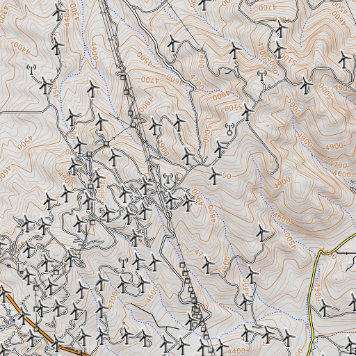 OpenTopoMap map of KTPI-FM (Tehachapi), CA