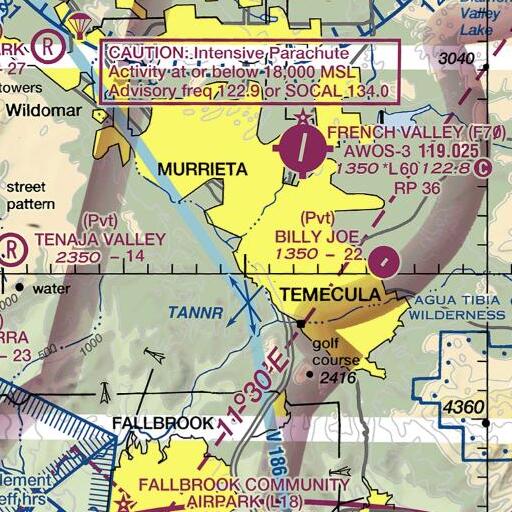 FAA VFR chart of KRTM-FM (Temecula), CA