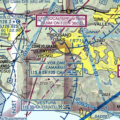 FAA VFR chart of KNJO-FM (Thousand Oaks), CA