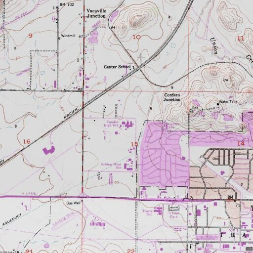 USGS 24K topo map of KVIK-FM (Travis AFB), CA