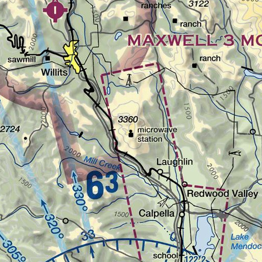 FAA VFR chart of KUKI-FM (Ukiah), CA