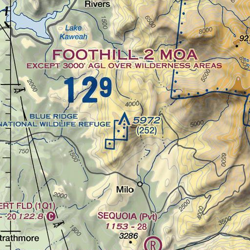 FAA VFR chart of KDUV-FM (Visalia), CA